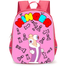 The Amazing Digital Circus Kinger Backpack StudentPack - Kinger Chess Pieces Pink Background
