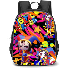 The Amazing Digital Circus Pomni Backpack StudentPack - Pomni Neon Pen Background