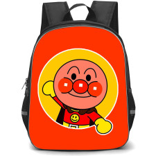 Anpanman Backpack StudentPack - Anpanman Half Body Sticker Art On Red Background