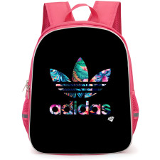 Adidas Backpack School Bag StudentPack - Adidas Floral Logo On Black Background