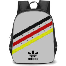 Adidas Backpack School Bag StudentPack - Adidas Iconic Three Parallel Stripes On Gray Background