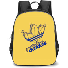 Adidas Backpack School Bag StudentPack - Adidas Logo Art On Yellow Background