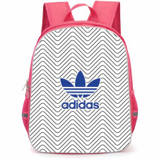 Adidas Backpack School Bag StudentPack - Adidas Logo On Black And White Zigzag Line Pattern Background