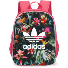 Adidas Backpack School Bag StudentPack - Adidas Logo On Colorful Floral Background