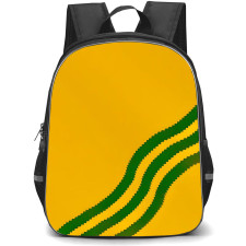 Adidas Backpack School Bag StudentPack - Adidas Logo With Green Wavy Stripes On Yellow Background