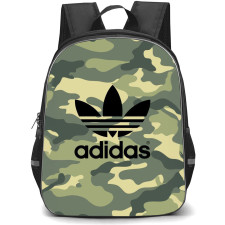 Adidas Backpack School Bag StudentPack - Adidas Logo On Military Camouflage Pattern Background