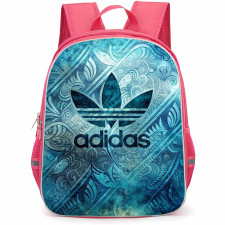 Adidas Backpack School Bag StudentPack - Adidas Logo ON Navy Blue Tribal Hawaiian Print Background