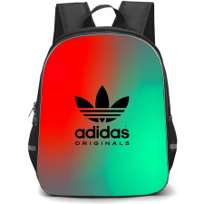 Adidas Backpack School Bag StudentPack - Adidas Logo On Red Green Gradient Background