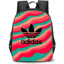 Adidas Backpack School Bag StudentPack - Adidas Logo On Retro-Style Wavy Background