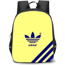 Adidas Backpack School Bag StudentPack - Adidas Logo On Yellow Background With Blue Stripe Background