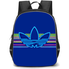 Adidas Backpack School Bag StudentPack - Adidas Neon Logo On Navy Blue Background