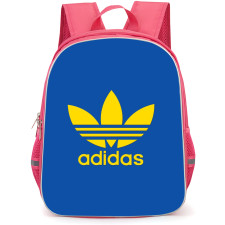Adidas Backpack School Bag StudentPack - Adidas Yellow Logo On Blue Background