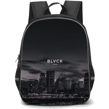 Blvck Paris Backpack StudentPack - Blvck Paris Logo On Grayscale City Night Background
