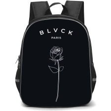 Blvck Paris Backpack StudentPack - Blvck Paris Logo And Minimalistic Black and White Rose Art Poster