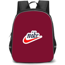 Nike Backpack School Bag StudentPack - Nike Logo Sticker On Dark Red Background