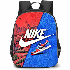 Nike Backpack School Bag StudentPack - Nike Dunk Low On Red Urban Cityscape And Blue Ornate Background