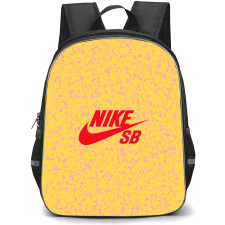 Nike Backpack School Bag StudentPack - Nike SB Red Logo On Yellow Speckled Spatter Background