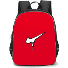Nike Backpack School Bag StudentPack - Nike White Logo Dripping On Red Background