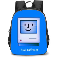 Apple Mac Backpack School Bag StudentPack - Happy Mac Think Different On Blue Background