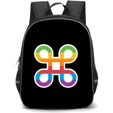 Apple Mac Backpack School Bag StudentPack - Macintosh Command Symbol Rainbow Sticker Art
