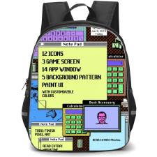 Apple Mac Backpack School Bag StudentPack - Macintosh UI Elements Collage