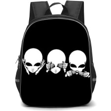 Area 51 Backpack StudentPack - Speak Hear See No Evil Black And White