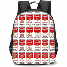 Andy Warhol Backpack School Bag StudentPack - Andy Warhol Campbell's Soup Cans Pop Art Pattern Poster
