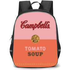 Andy Warhol Backpack School Bag StudentPack - Andy Warhol Pink Campbells Tomato Soup Pop Art Illustration Poster