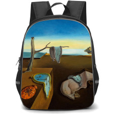 Salvador Dali Backpack School Bag StudentPack - Salvador Dali The Persistence of Memory Melting Clocks Surreal Poster