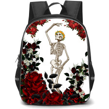 Casely Art Pattern School Backpack StudentPack - Casely Grateful Dead Skeleton Floral Poster