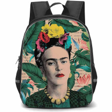 Casely Art Pattern School Backpack StudentPack - Casely Frida Kahlo Portrait Floral Poster