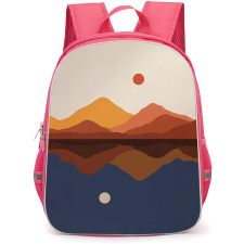 Casely Art Pattern School Backpack StudentPack - Casely Opposites Attract Day & Night Colorblock Mountain Poster