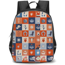 Casely Art Pattern School Backpack StudentPack - Casely Western Squares Boho Art Poster