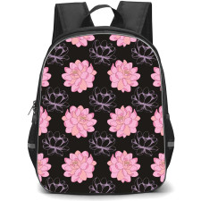 Floral Pattern Art School Backpack StudentPack - Floral Pattern Pink And Black Flower Art Poster