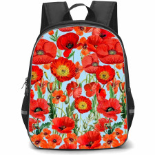 Floral Pattern Art School Backpack StudentPack - Floral Pattern Poppy Flower Poster