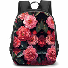 Floral Pattern Art School Backpack StudentPack - Floral Pattern Red Rose Garden Poster
