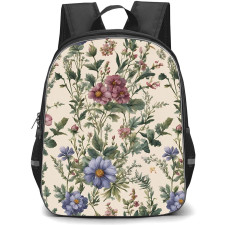 Floral Pattern Art School Backpack StudentPack - Floral Pattern Vintage Flowers Poster