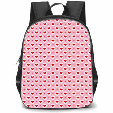 Heart Pattern School Backpack StudentPack - Heart Pattern Romantic Hearts In Cricle Poster