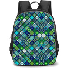 Mandala Pattern School Backpack StudentPack - Mandala Pattern Blue And Green Geometric Poster