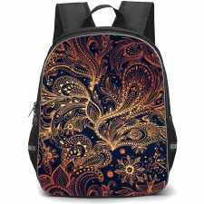 Mandala Pattern School Backpack StudentPack - Mandala Pattern Golden Paisley Art Poster