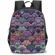 Mandala Pattern School Backpack StudentPack - Mandala Pattern Orange Purple Mosiac Texture Poster