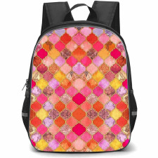 Mandala Pattern School Backpack StudentPack - Mandala Pattern Pink Gold Tangerine And Taupe Poster