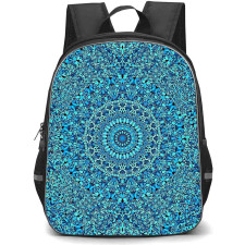 Mandala Pattern School Backpack StudentPack - Mandala Pattern Teal Blue Art Poster