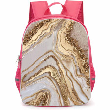Marble Pattern School Backpack StudentPack - Marble Pattern Beige And Gold Marble Aesthetic