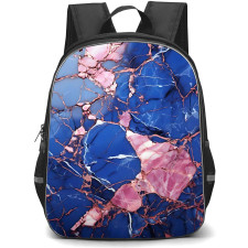 Marble Pattern School Backpack StudentPack - Marble Pattern Pink Blue Crakced Poster
