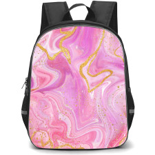 Marble Pattern School Backpack StudentPack - Marble Pattern Pink Gold Sands Poster