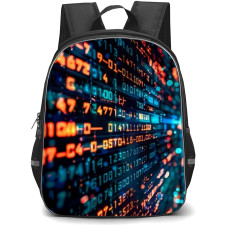 Art Pattern Backpack StudentPack - Binary Code Blue and Red