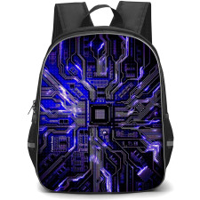 Art Pattern Backpack StudentPack - Circuit Diagram Blue Electricity