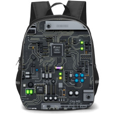 Art Pattern Backpack StudentPack - Circuit Diagram CPU Motherboard