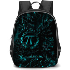 Art Pattern Backpack StudentPack - Pi Teal Font Black Background
